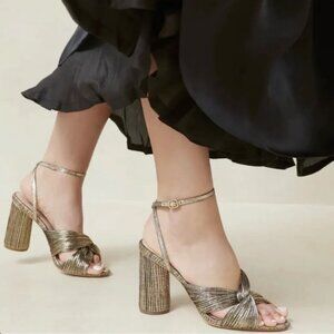 Loeffler Randall Reed Plisse Knot Heeled Sandal